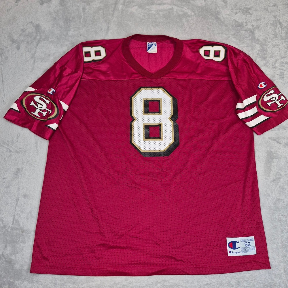 Vintage Champion San Francisco 49ers Steve Young 8 Jersey Red XXL 52 NFL Mesh